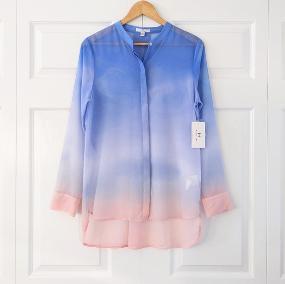H by Halston Tops - NWT H Halston Neutral Cloud Button Up Blouse Top